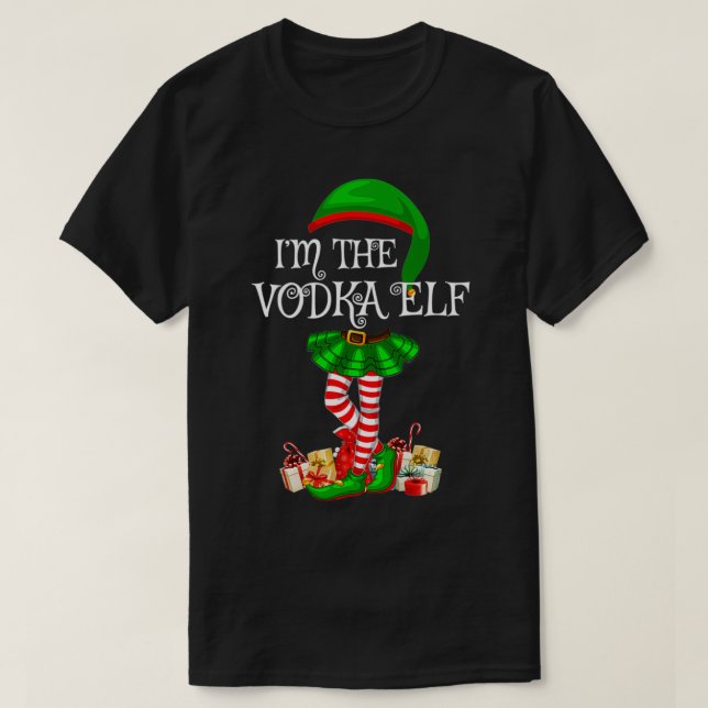 Matching Family Group I'm The Vodka Elf Christmas  T-Shirt (Design Front)