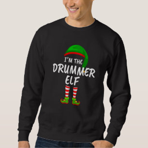 Matching Family I'm The Drummer Elf Christmas Sweatshirt