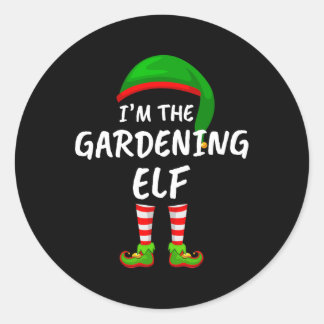 Matching Family I'm The Gardening Elf Christmas  Classic Round Sticker