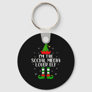 Matching Family I'm The Social Media Lover Elf Chr Key Ring
