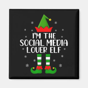 Matching Family I'm The Social Media Lover Elf Chr Magnet