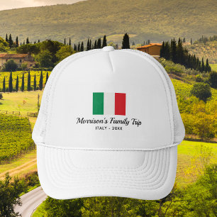 Matching Family Italy Trip Italian Flag Custom Trucker Hat