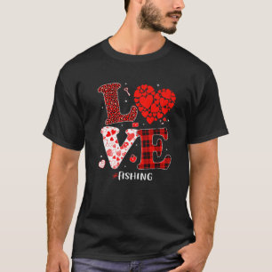 Matching Family Love Fishing Heart Funny Valentine T-Shirt