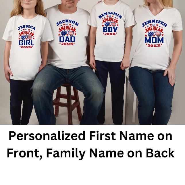 Matching Family Name 4th of July All American Boy Baby T-Shirt (Creator Uploaded)