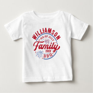 Matching Family Name 4th of July Red White Blue Baby T-Shirt