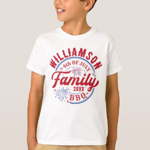 Matching Family Name 4th of July Red White Blue T-Shirt