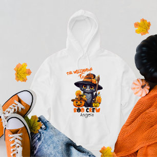 Matching Family Name Halloween Cat Pumpkin Hoodie