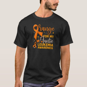 Matching Family Orange For My Auntie Leukemia Awar T-Shirt