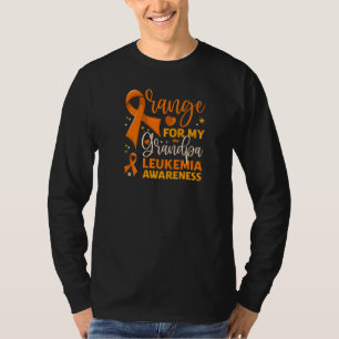 Matching Family Orange For My Grandpa Leukemia Awa T-Shirt