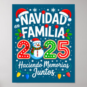 Matching Family Pajamas Navidad En Familia Christm Poster