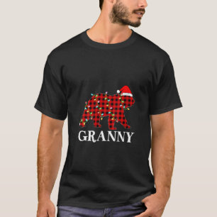 Matching Family Pyjamas Buffalo Plaid Granny Bear T-Shirt