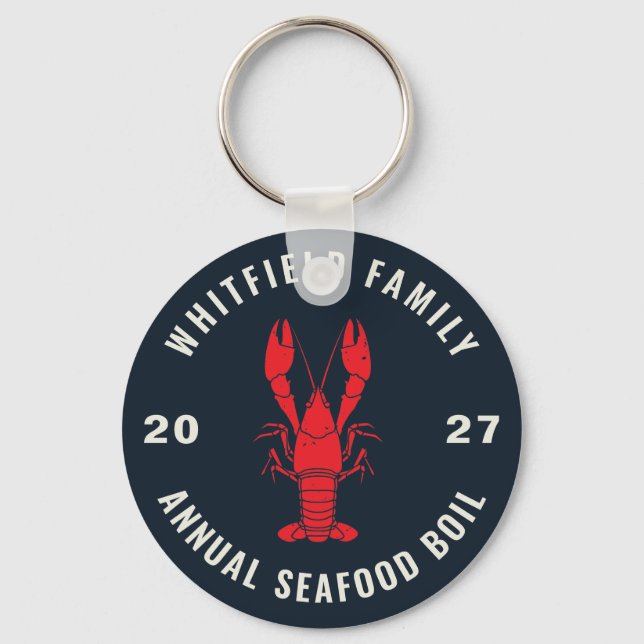 Matching Family Reunion Seafood Boil Custom Key Ring (Front)