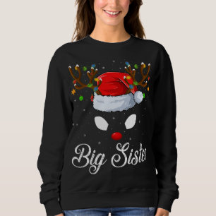 Matching Family Santa Hat Big-Sister Reindeer Chri Sweatshirt
