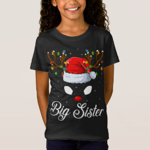 Matching Family Santa Hat Big-Sister Reindeer Chri T-Shirt