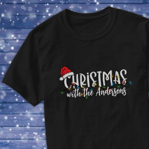 Matching Family String Lights Santa Hat Christmas T-Shirt