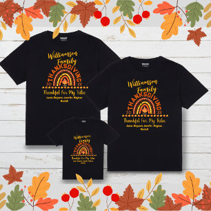 Matching Family Thanksgiving Rainbow Names Year Baby T-Shirt
