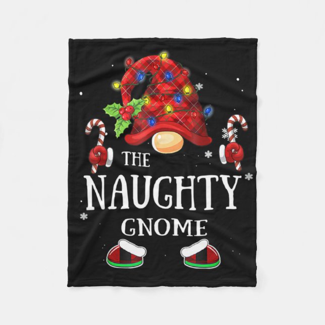 Matching Family The Naughty Gnome Christmas Group  Fleece Blanket (Front)