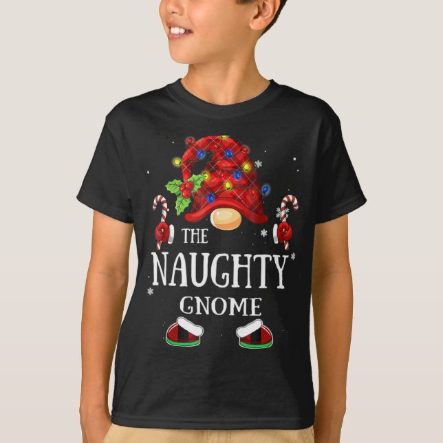 Matching Family The Naughty Gnome Christmas Group  T-Shirt (Front)