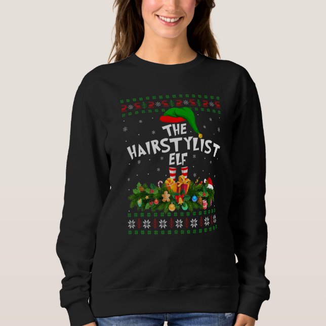Matching Family Ugly The Hairstylist Elf Christmas Sweatshirt (Front)
