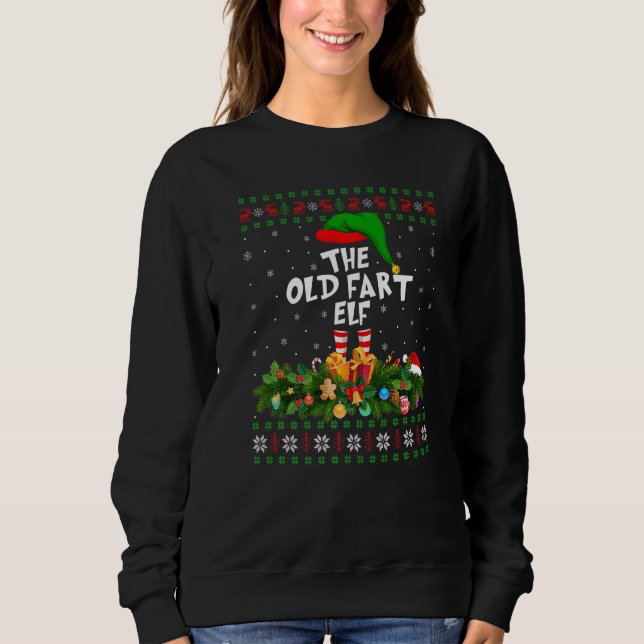 Matching Family Ugly The Old Fart Elf Christmas Sweatshirt (Front)