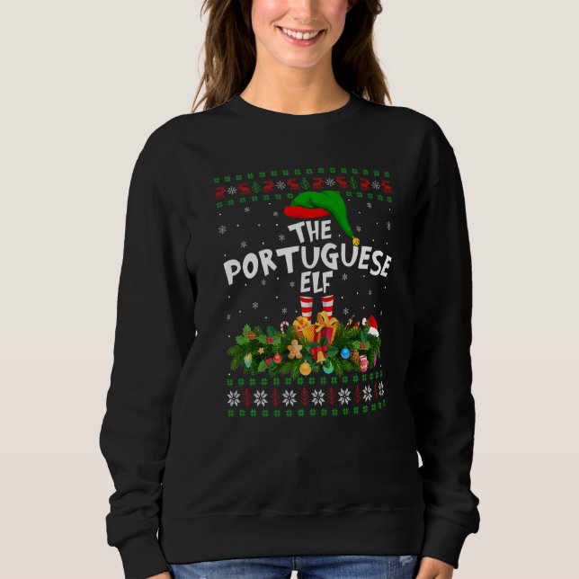 Matching Family Ugly The Portuguese Elf Christmas Sweatshirt (Front)
