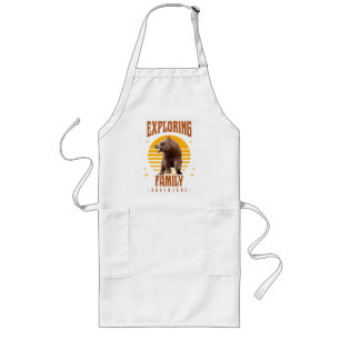 Matching Family Vacation Bear Adventure Style Long Apron