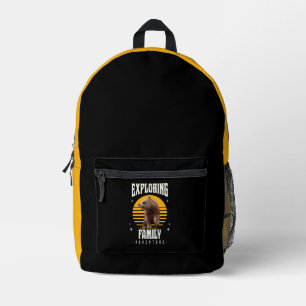 Matching Family Vacation Bear Adventure Style Printed Backpack
