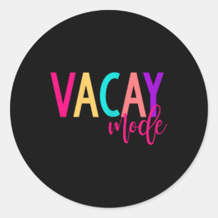 Matching Family Vacation Shirts Vacay Mode Summer  Classic Round Sticker