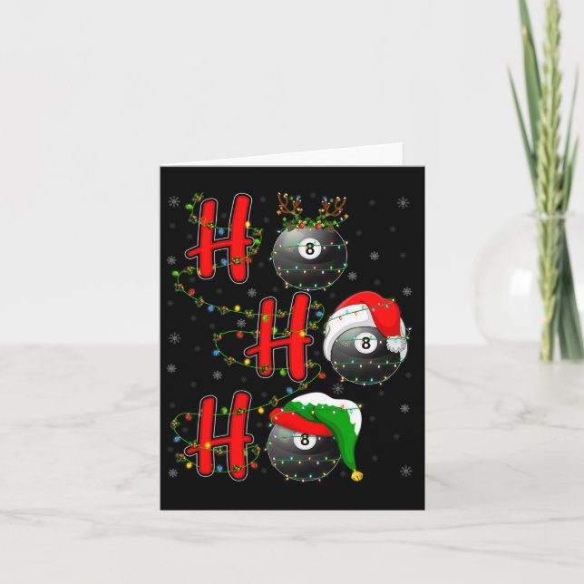 Matching Family Xmas Santa Ho Ho Ho Billiards Chri Card (Front)