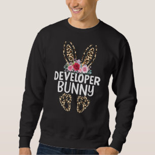 Matching Funny Leopard Print Bunny Developer Easte Sweatshirt