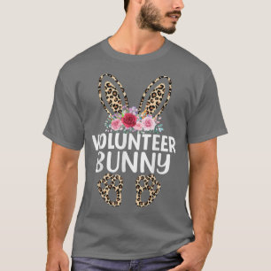 Matching Funny Leopard Print Bunny Volunteer Easte T-Shirt
