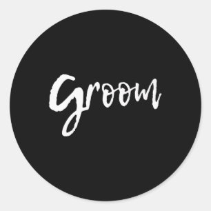 Matching Getting Ready Bride & Groom Wedding G Classic Round Sticker