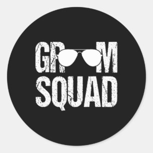 Matching Groomsman Group Bachelor Party Groom Squa Classic Round Sticker