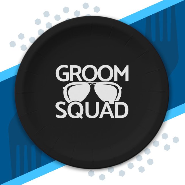Matching Groomsman Group Bachelor Party Squad Paper Plate (Creator Uploaded)