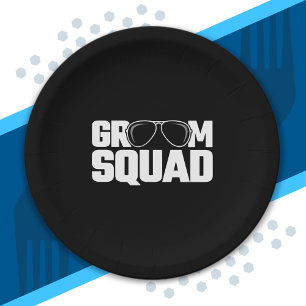 Matching Groomsman Group Squad Bachelor Party Paper Plate