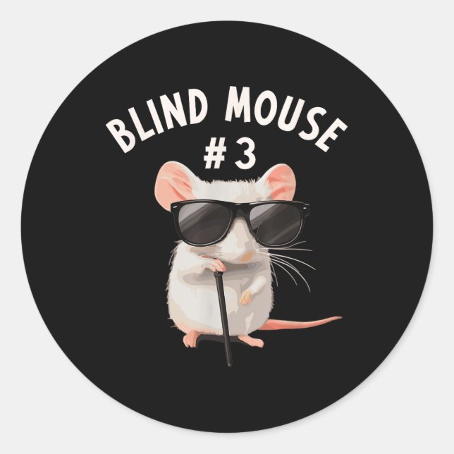 Matching Group Outfit #3 Of 3 - Three Blind Mice C Classic Round Sticker (Front)