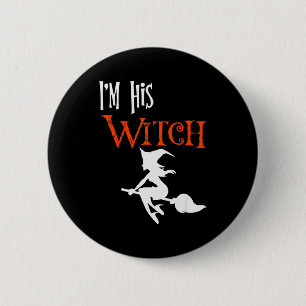 Matching Halloween I'm His Witch_i'm Her Boo Coupl 6 Cm Round Badge