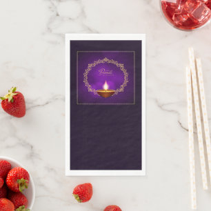 Matching Happy Diwali Purple Napkin