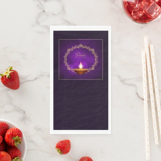 Matching Happy Diwali Purple Napkin (Insitu)