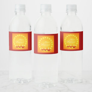 Matching Happy Diwali Yellow Water Bottle Label