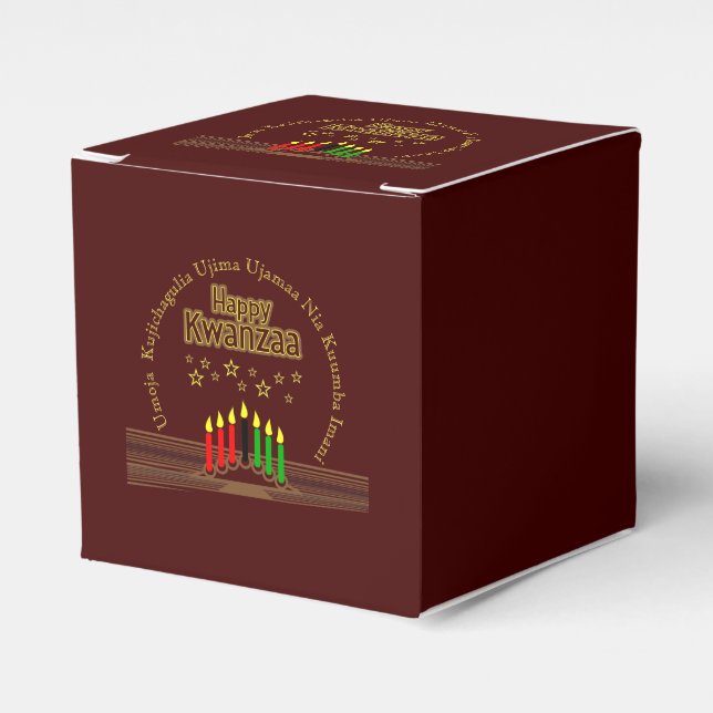 Matching Happy Kwanzaa Seven Principles Favour Box (Front Side)