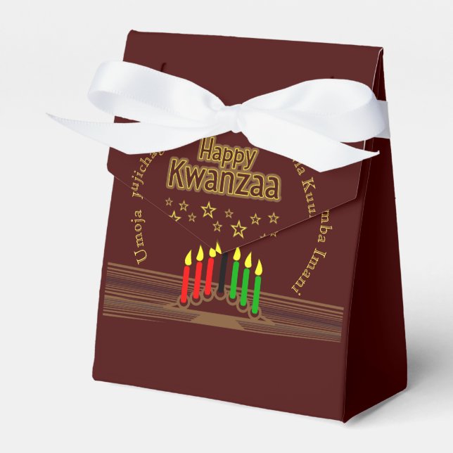 Matching Happy Kwanzaa Seven Principles Favour Box (Front Side)
