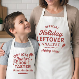 Matching Holiday Apron Set — Mom & Boy