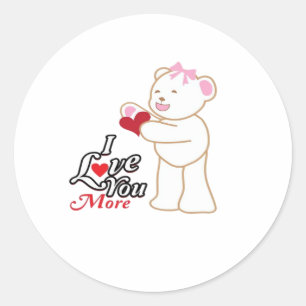 Matching Honeymoon Love You More Couple Style  Classic Round Sticker