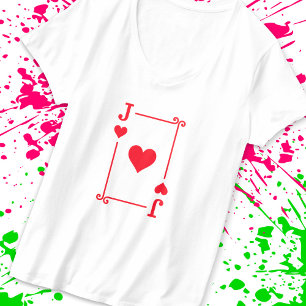 Matching Jack Hearts Suit Playing Cards Modern T-Shirt