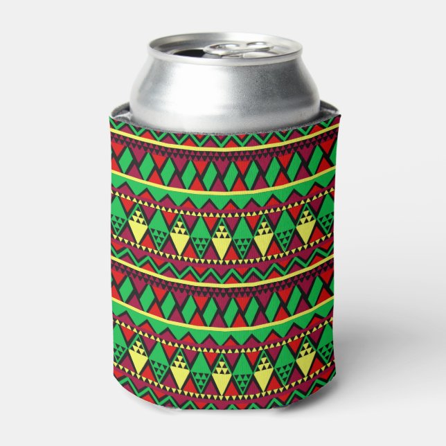 Matching Kwanzaa Yellow Red Black Green Can Cooler (Can Front)