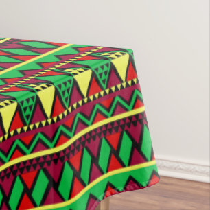 Matching Kwanzaa Yellow Red Black Green Large Tablecloth