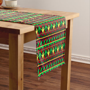 Matching Kwanzaa Yellow Red Black Green Medium Table Runner