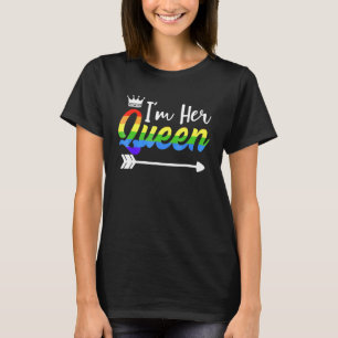 Matching Lesbian Couple Her Queen Girlfriend Pride T-Shirt