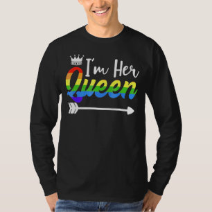 Matching Lesbian Couple Her Queen Girlfriend Pride T-Shirt